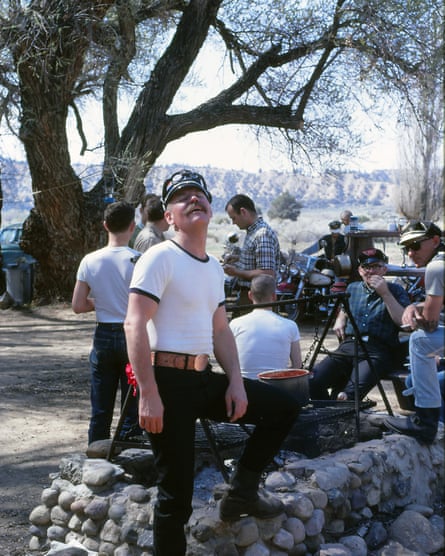 The Blue Max Motorcycle Club cooking chili, circa 1968.