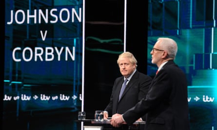 Boris Johnson and Jeremt Corbyn during the ITV leaders' debate