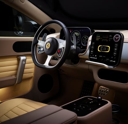 The steering wheel and dashboard of the Luce