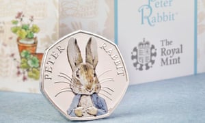 The Royal Mint’s special, coloured edition of its Peter Rabbit coin