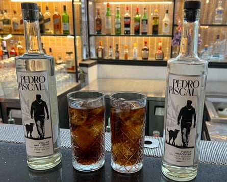 Two bottles of Pedro Piscal at a bar
