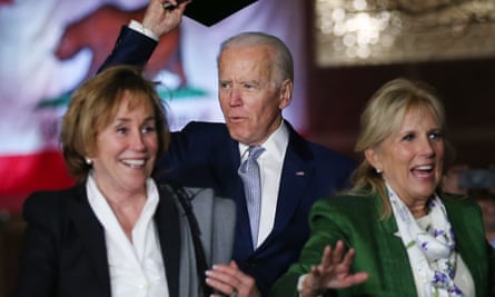 Valerie Biden Owens, Joe Biden and Jill Biden at a Super Tuesday campaign event in Los Angeles in March 2020.