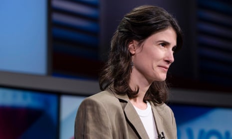 Politics tamfitronics Marie Gluesenkamp Perez speaks during a Washington third District debate at KATU studios, 7 October,2024, in Portland, Oregon.