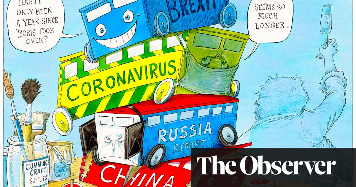 Boris Johnson One Year On Cartoon Opinion The Guardian