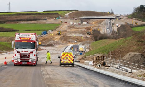 The A30 roadworks in central Cornwall, which some claim have scarred the landscape. 