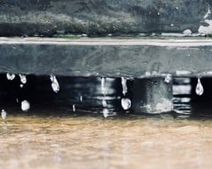 Hyderabad, India ‘Water overflowing from a rooftop tank.’