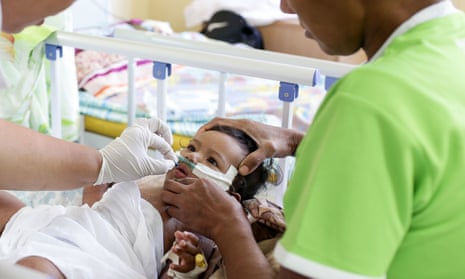 A seven-month-old receiving treatment in Samoa after the measles outbreak that killed 83 people, there are fears that the Pacific nation is particularly vulnerable to coronavirus.