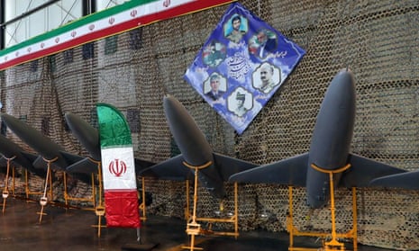 Iranian-made drones at a ceremony in Tehran in January.