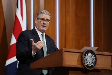 Keir Starmer at his press conference.