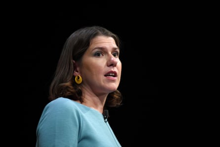 Jo Swinson gives her speech at the Liberal Democrats’ party conference in Bournemouth last month.