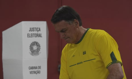 President Jair Messias Bolsonaro votes at Rosa da Fonseca municipal school, in Rio de Janeiro, Brazil.