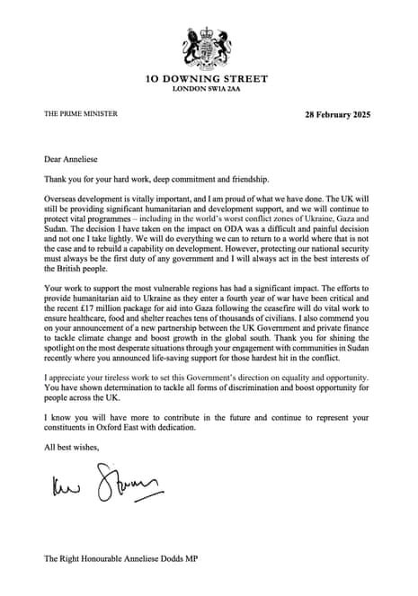 Starmer's response to Dodds