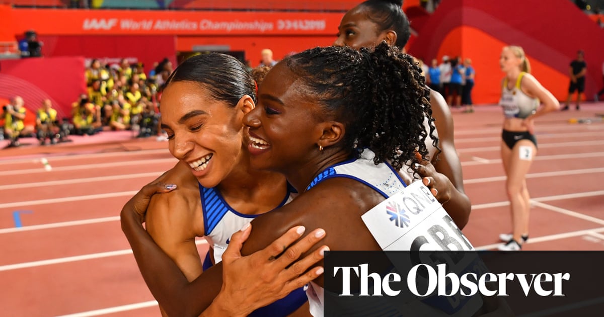 Dina Asher-Smith hurtles to historic treble as GB win relay silver in Doha