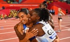 Dina Asher-Smith hurtles to historic treble as GB win relay silver in Doha