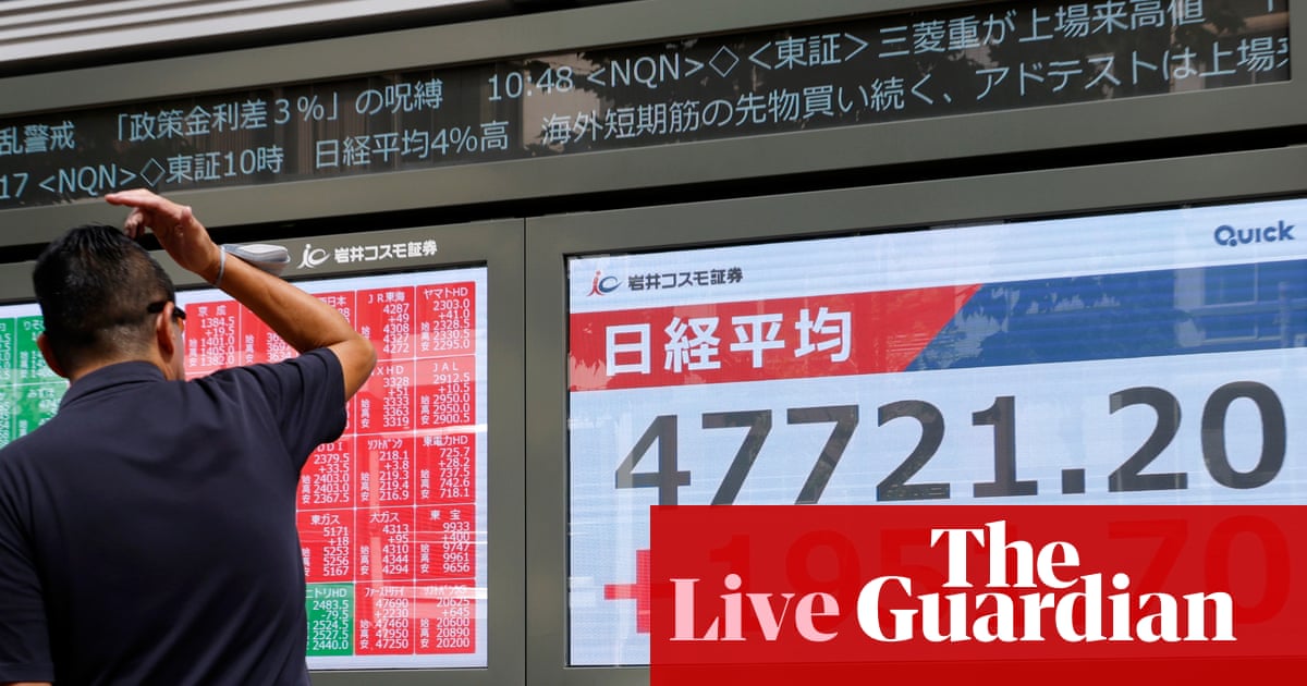 Yen slumps and Nikkei hits record after Sanae Takaichi wins Japan's ruling party election; gold nears $4,000 as rally continues business live