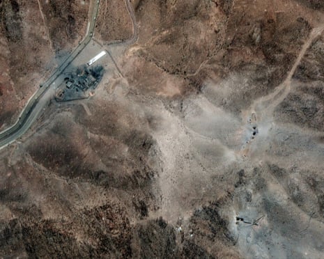 Satellite image showing damage at the Fordow uranium enrichment facility north-east of Qom, Iran, after the US strikes