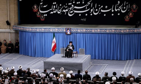 Ayatollah Ali Khamenei addresses a meeting in Tehran on Wednesday