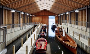 Boats in the new Windermere Jetty: Museum of Boats, Steam and Stories, Lake District, UK.
