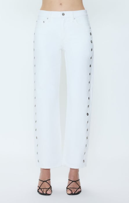 Pistola Lexi Mid Rise Bowed Straight Leg Jeans