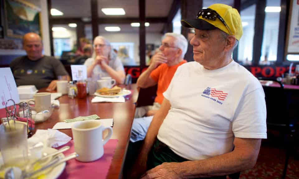 John Picard, 74, a retired carpenter, at the Trolley Stop restaurant in East Bangor.