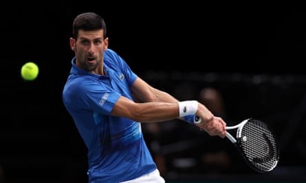 Novak Djokovic is two wins from a seventh Paris title after cruising through his quarter-final.