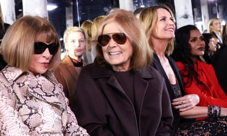Gloria Steinem (centre) on the front row with Anna Wintour at the Michael Kors show during the New York Fashion Week.