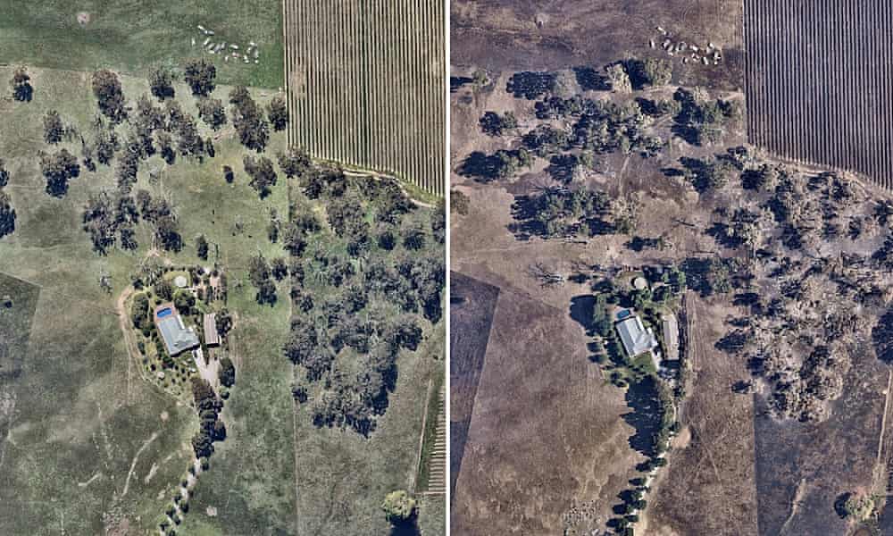 Before and after images show scale of devastation