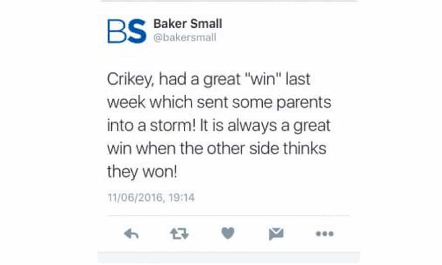 Baker Small tweet, which has since been deleted