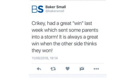 Baker Small tweet