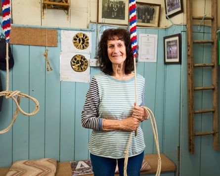 ‘I’ve always wanted challenges’ … bellringer Jean Walters at St Bartholomew’s church in Meltham, West Yorkshire.