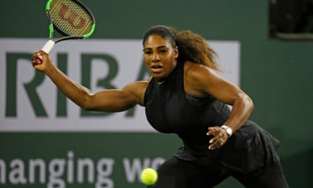 Hard hitting: Serena Williams in action.