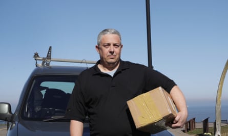 Ed Cross, a self-employed delivery driver for Hermes, based in Whitby, North Yorkshire, UK.