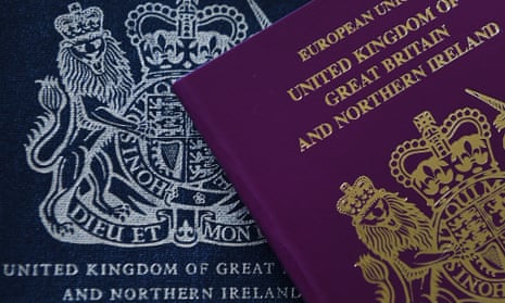 red and blue passports