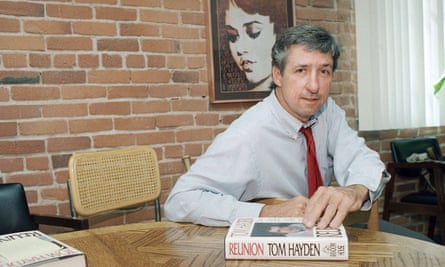 Tom Hayden during a interview in 1988