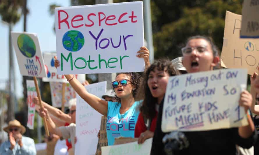 A scene from Long Beach, California, during the global climate strike in September 2019.