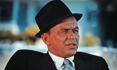 Frank Sinatra in shirt and tie and trilby