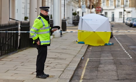 The scene of a stabbing in Pimlico, London
