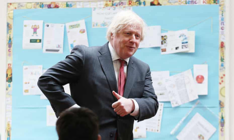 Boris Johnson, pictured visiting a primary school