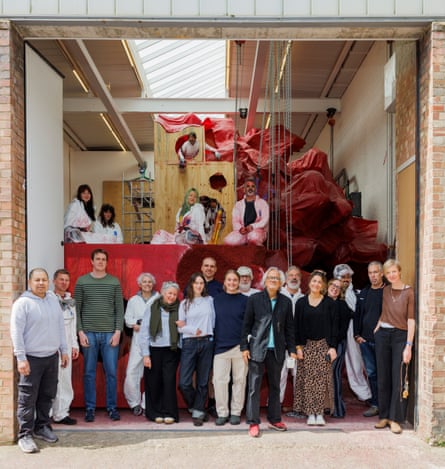 Kapoor with his London studio staff