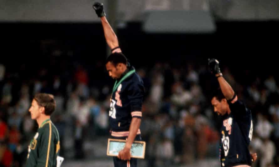 Tommie Smith and John Carlos give the Black Power salute at the Mexico City Olympics in 1968