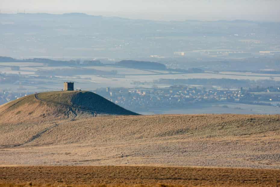 View of landscape around Rivington Pike, Lancashire, UK.