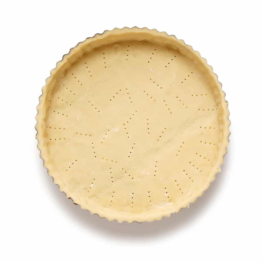 Felicity Cloake’s apricot tart, step 3: Line the tart case, then chill again.