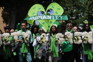 The Grenfell Tower procession in west London.