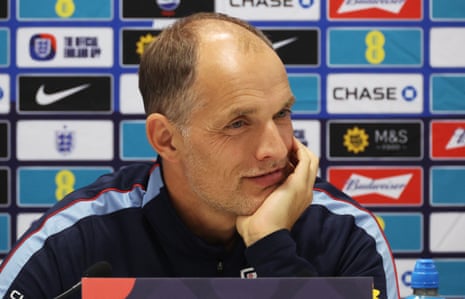 Thomas Tuchel fala com a mídia antes do encontro da Inglaterra com a Croácia, no sábado.