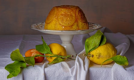 Steamed lemon pudding.