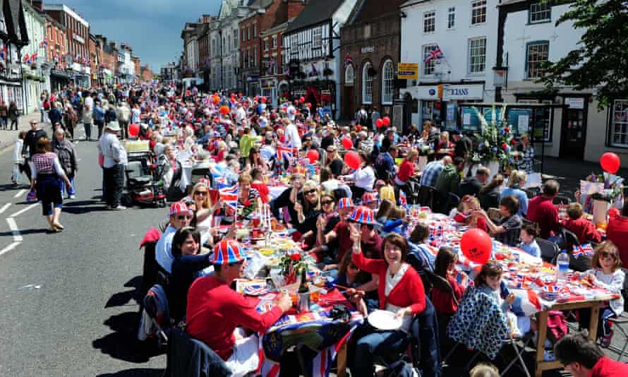 A street party to commemorate the Queen's Diamond Jubilee in 2012 at Ashby De La Zouch, Leicestershire.