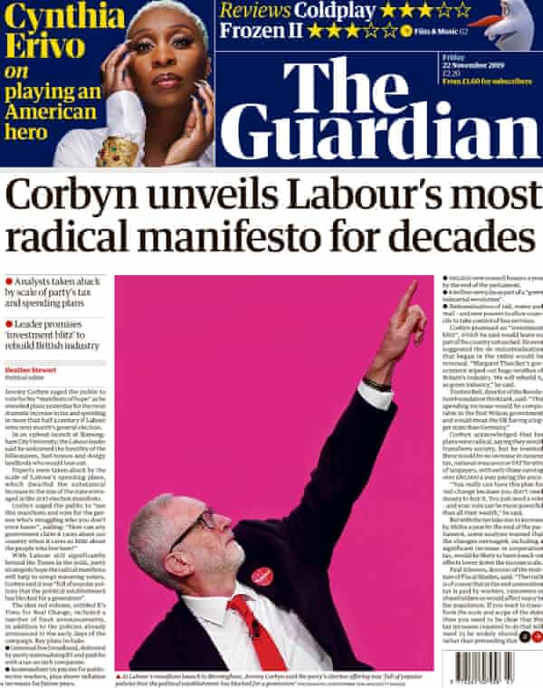 Guardian front page 22/11/19