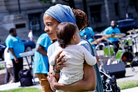 Woman holding a baby