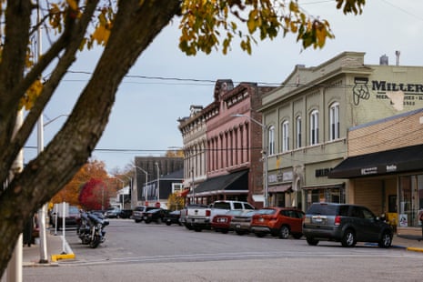 A downtown stretch of Winamac, Indiana.