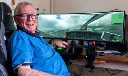Frank Durrans, 85-year-old ex-service man and Flight Sim fan, at his home in Andover